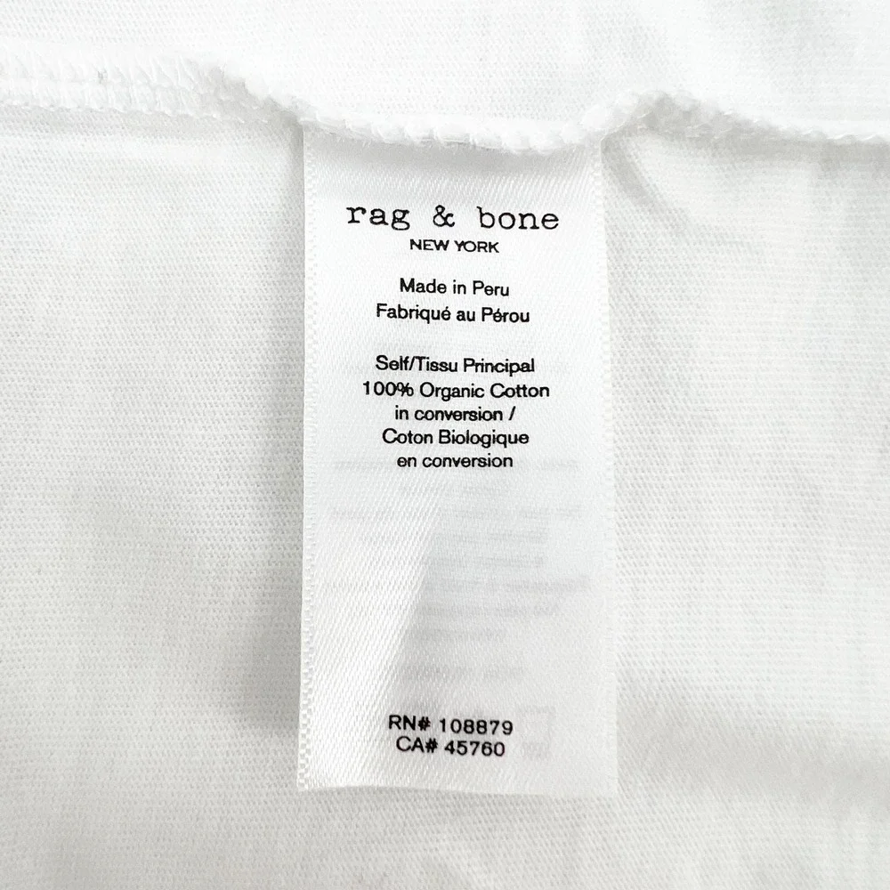 Rag & Bone White Love Is Love Heart Graphic Organic Cotton Tee Shirt Small